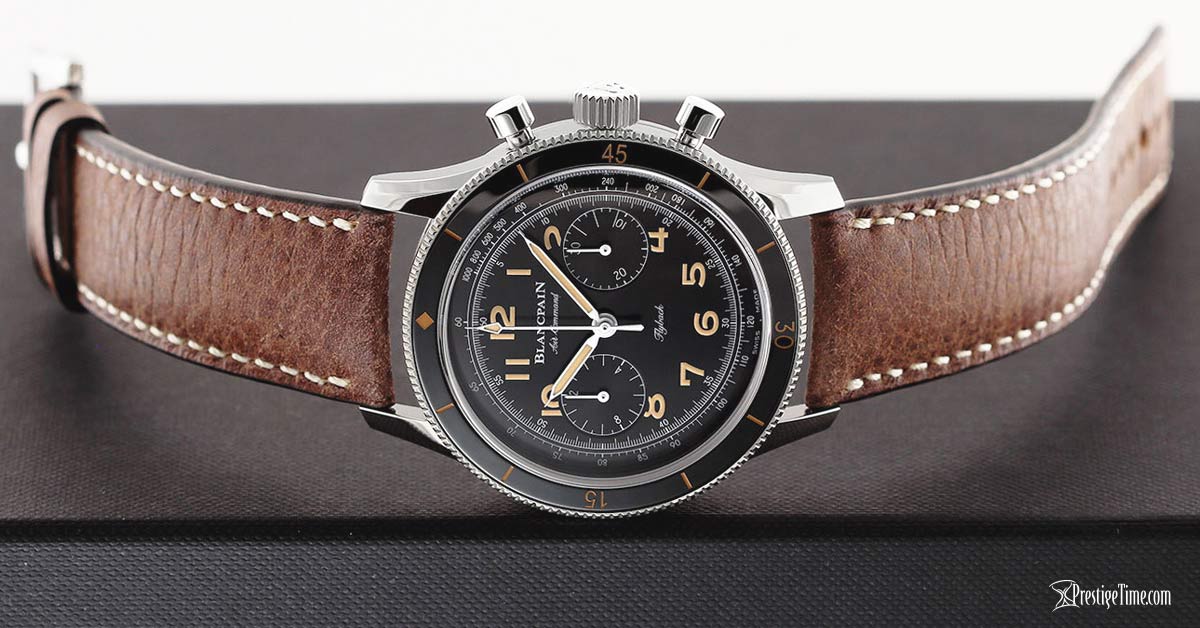 Blancpain Air Command brown leather strap