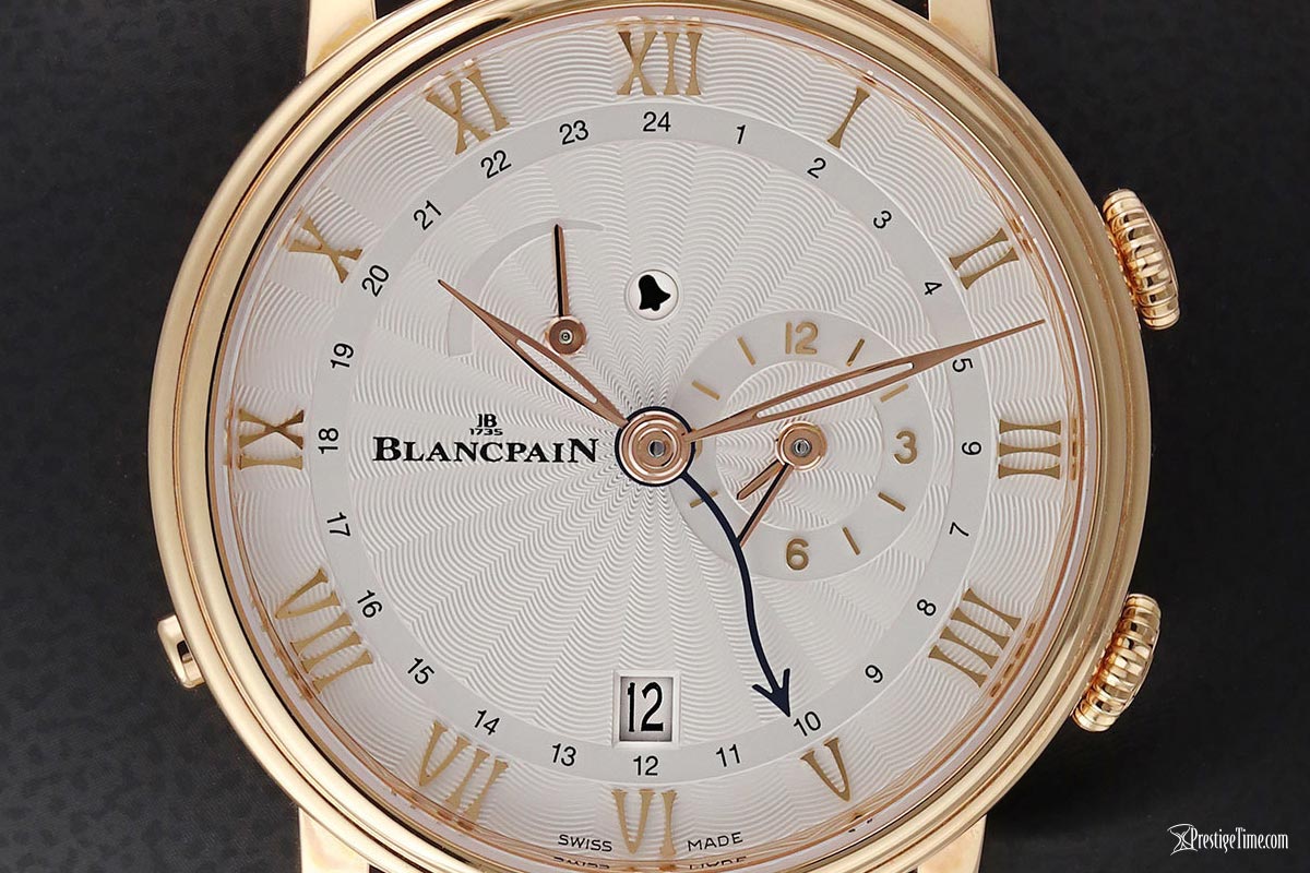 Blancpain Villeret Reveil GMT dial close up