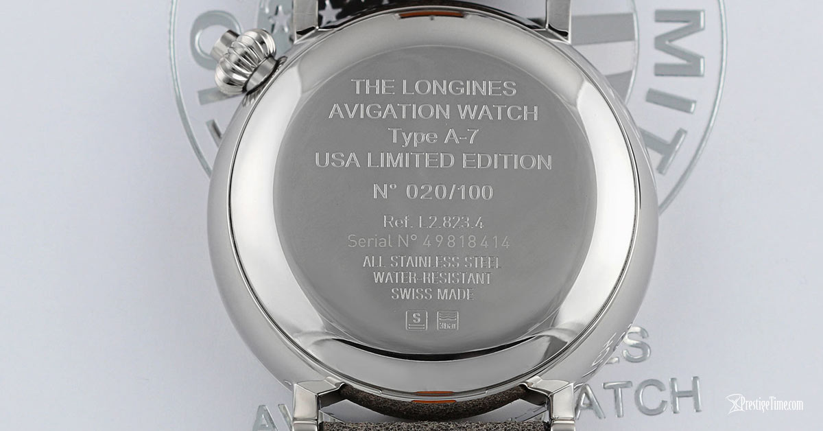 Longines Avigation Watch Type A 7 USA case back