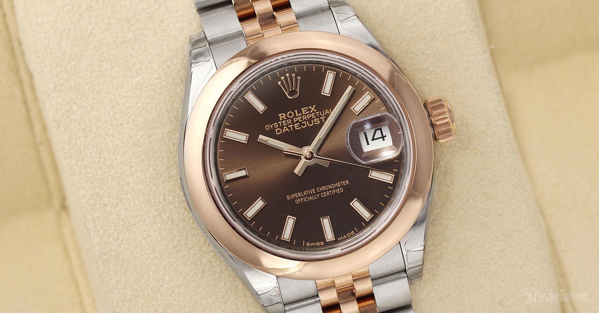 Rolex Lady Datejust 28mm 279161 Chocolate Index Jubilee Dial