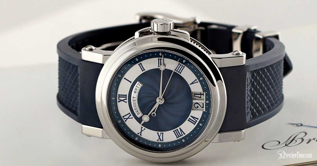 Breguet Marine Automatic Blue Dial Blue Rubber Strap