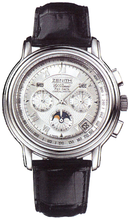 Zenith El Primero Chronograph Guilloche Silver Dial Watch