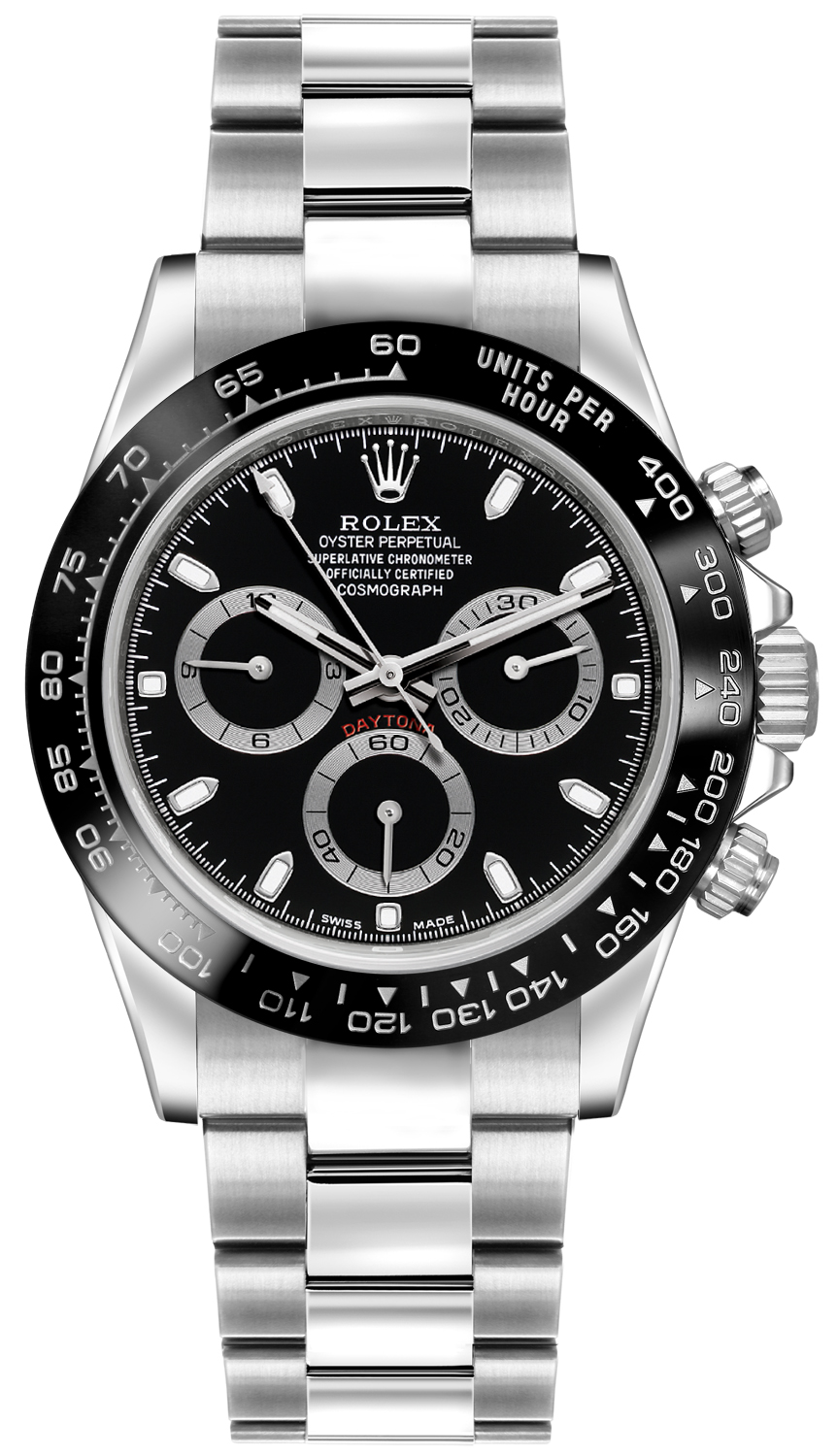 rolex cosmograph daytona men's black dial watch 116500ln
