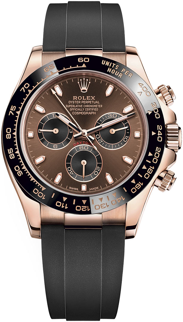 116515LN Chocolate Black Rolex Cosmograph Daytona Gold Mens Watch