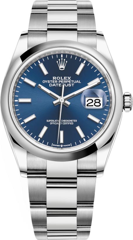 rolex datejust stainless steel blue dial