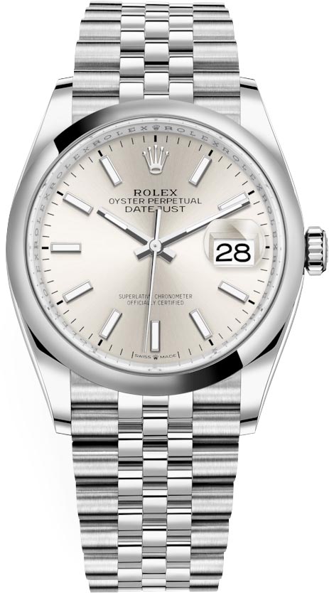 126200 Index Jubilee Rolex Datejust 36mm Stainless Steel Midsize Watch