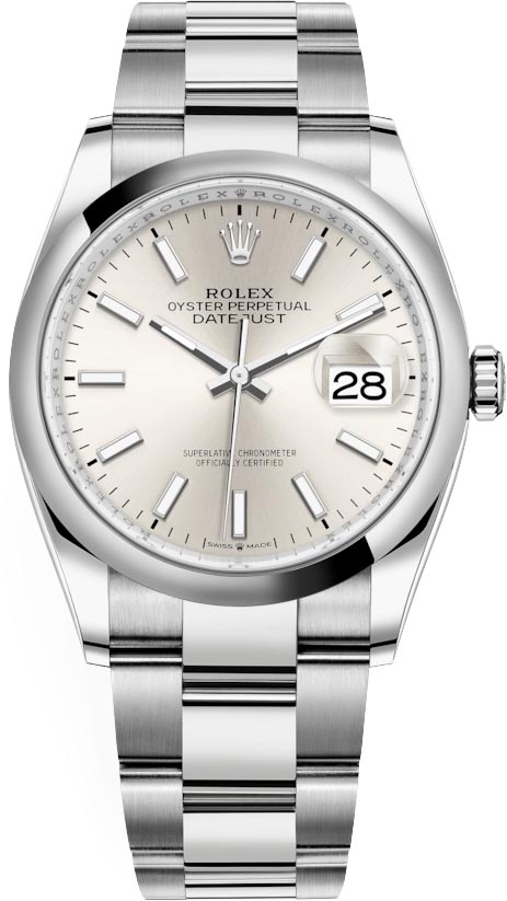 rolex datejust 36mm silver dial