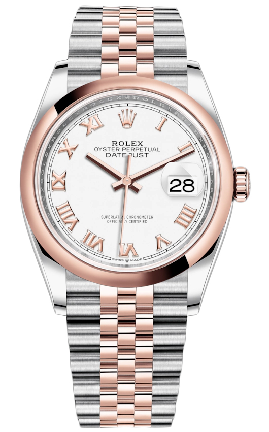 rolex datejust rose gold and steel 36mm