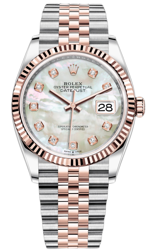rolex rose gold and stainless steel datejust