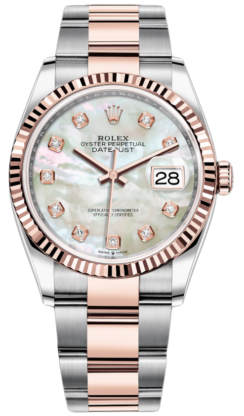 rolex datejust rose gold and steel 36mm