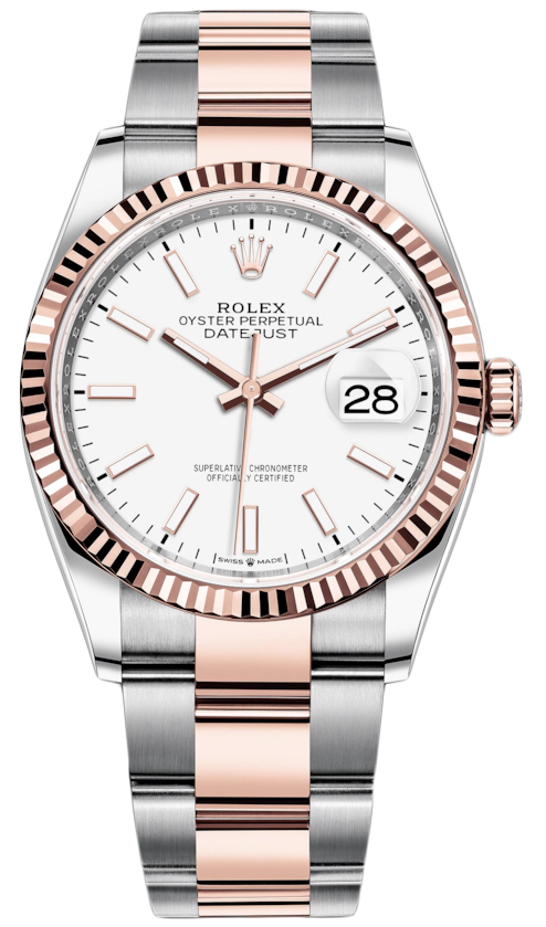 white and rose gold rolex