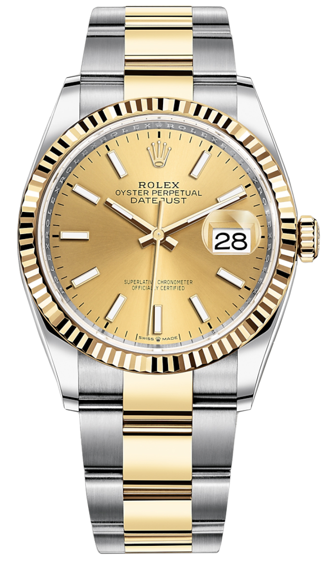 rolex stainless steel gold