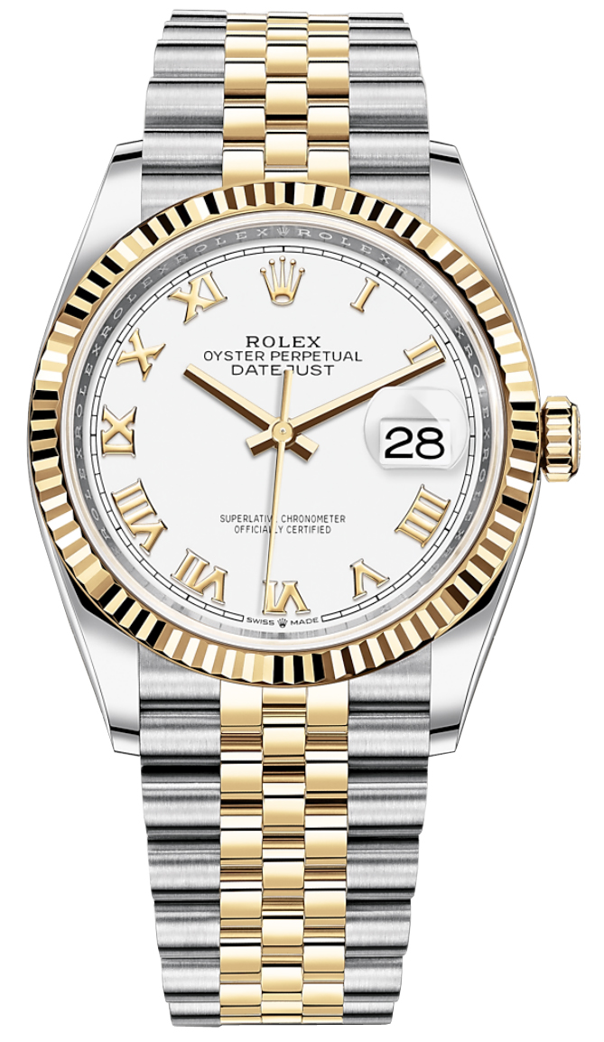 rolex white and yellow gold