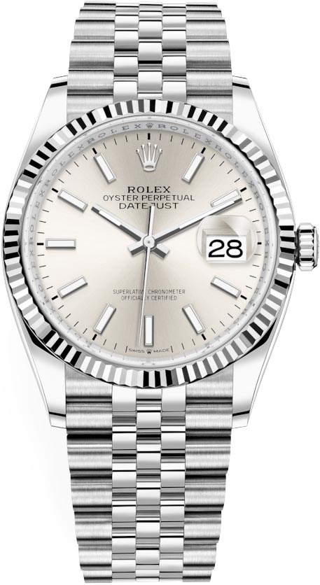 126234 Index Jubilee Rolex Datejust 36mm Steel Midsize Watch