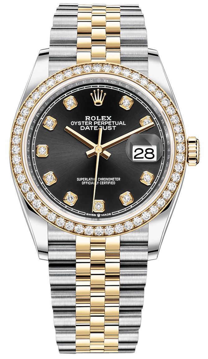 126283RBR Black Diamond Jubilee Rolex Datejust 36mm Stainless Steel and ...