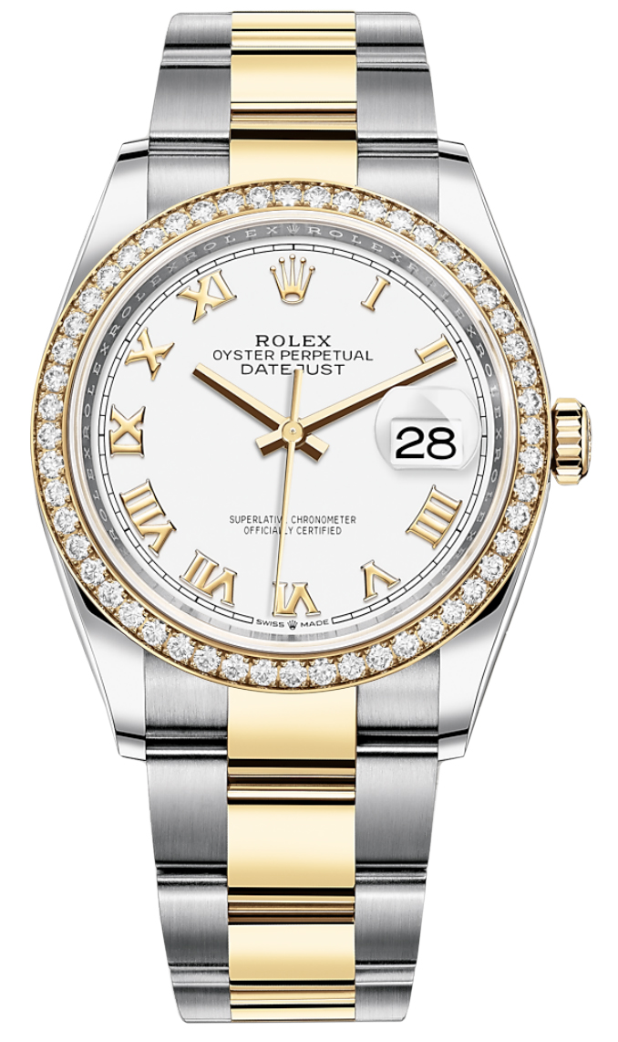 Rolex Datejust 36 Steel and Yellow Gold - Diamond Bezel - Oyster