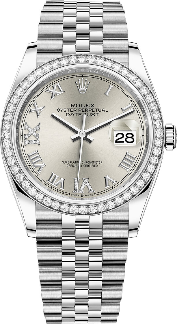 stainless steel rolex with diamonds