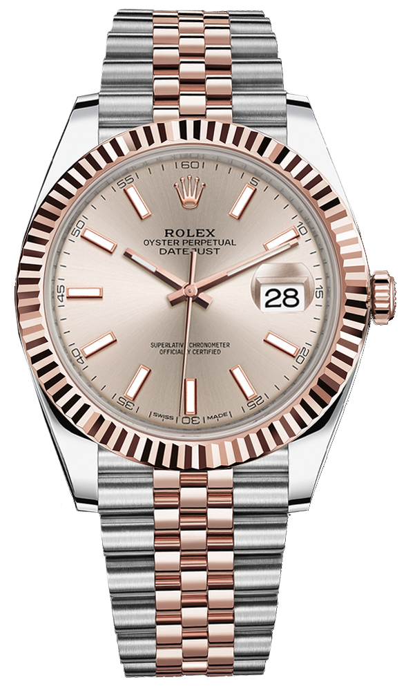 rolex datejust 41mm two tone rose gold