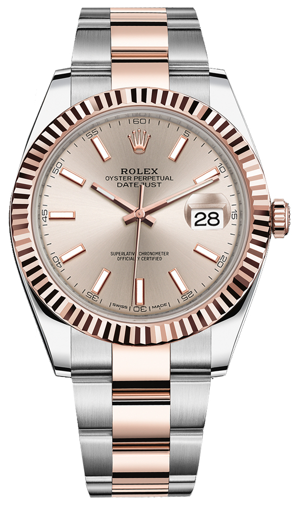 rolex datejust rose gold and steel