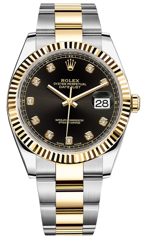Rolex] Datejust 41 two tone yellow gold black dial with diamonds : r/Watches