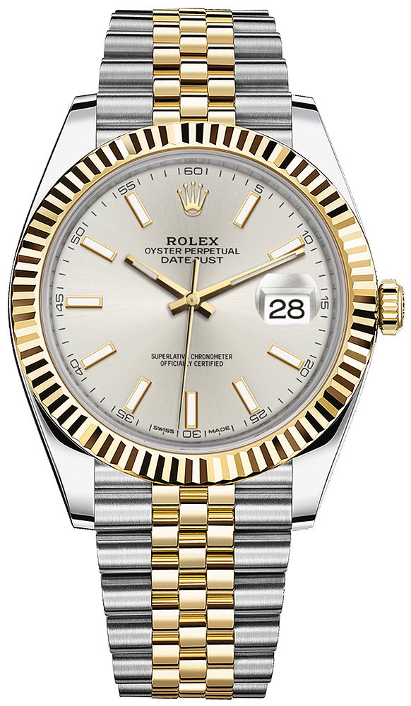 Rolex Datejust 41mm Oyster 126333 Stainless Steel & Yellow Gold Watch Grey  Green Roman Numeral Dial