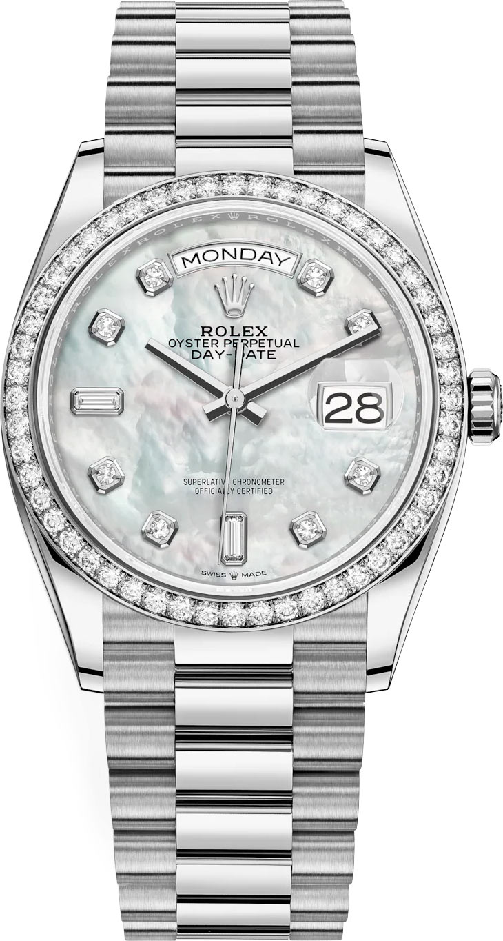 128349RBR MOP Rolex 36mm White Gold Watch