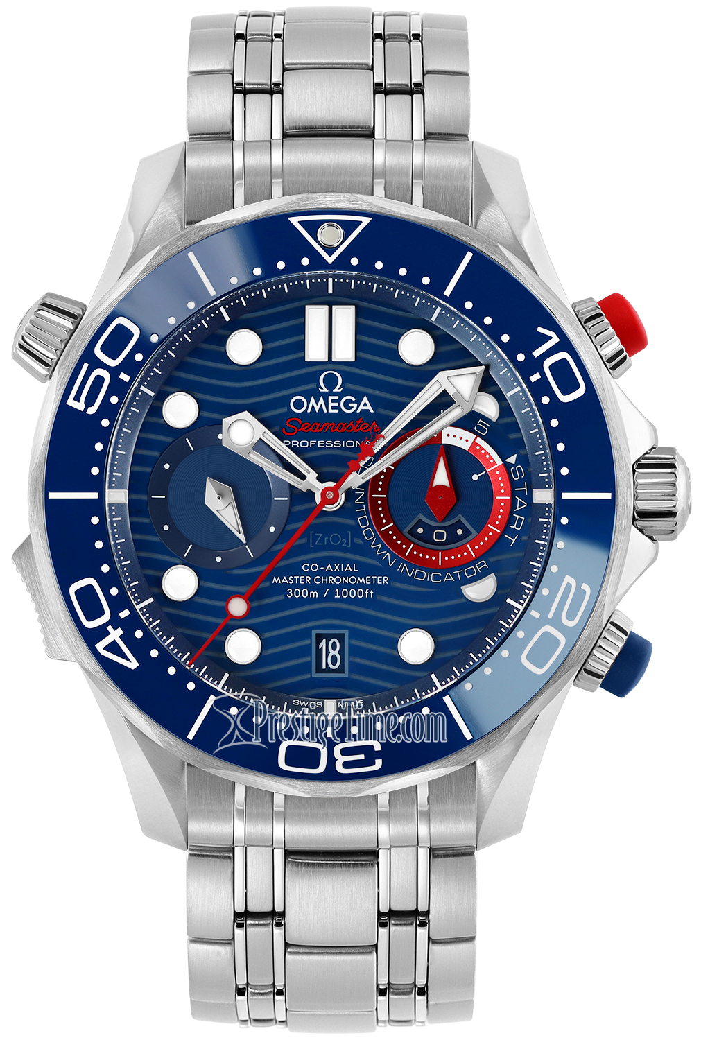 Omega Seamaster Diver 300M Chronograph America's Cup 44mm  210.30.44.51.03.002-30066 - Hyde Park Jewelers