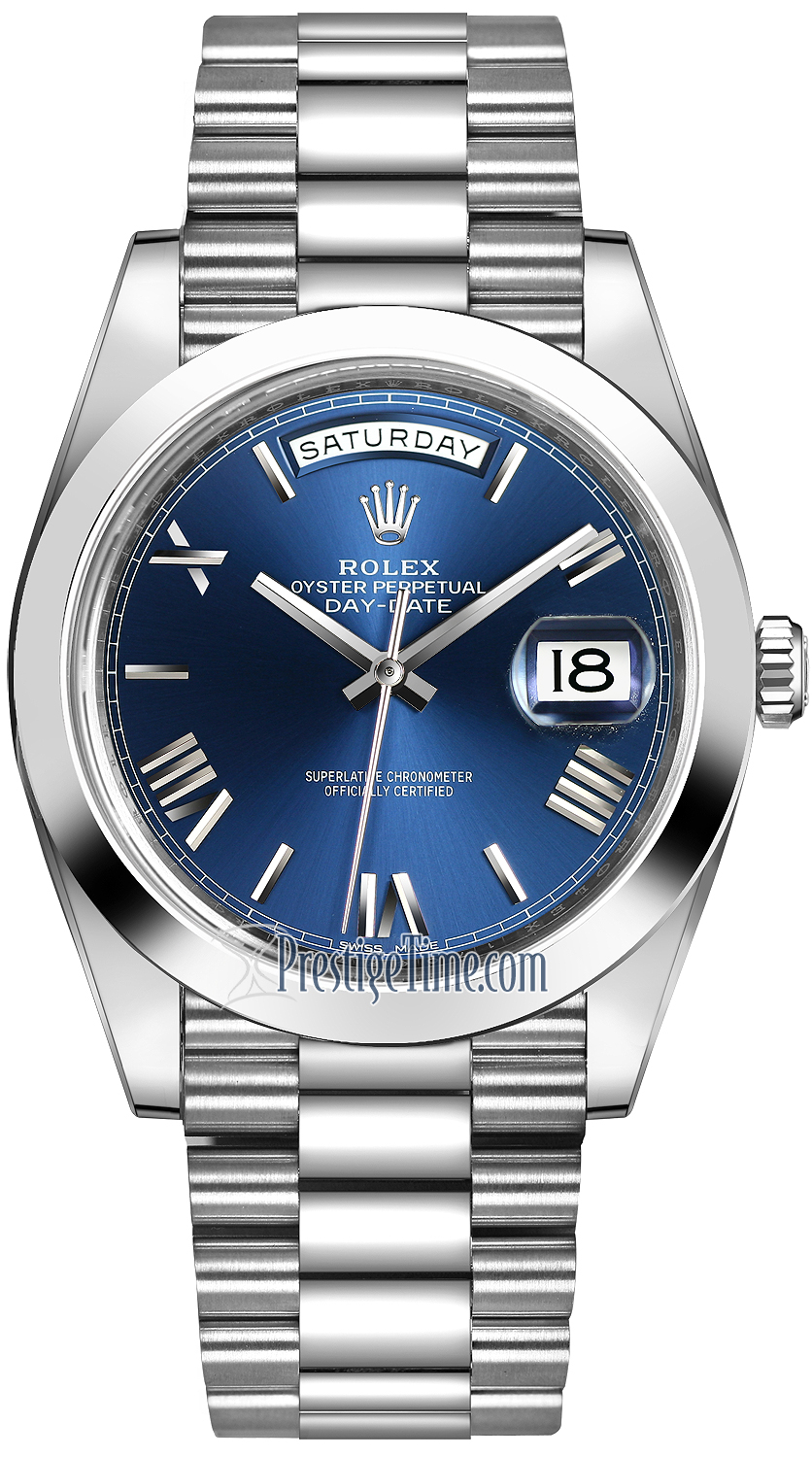 rolex oyster perpetual day date blue face