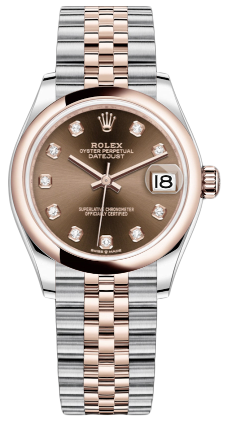 rolex datejust rose gold with diamonds