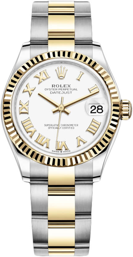 white and yellow gold rolex