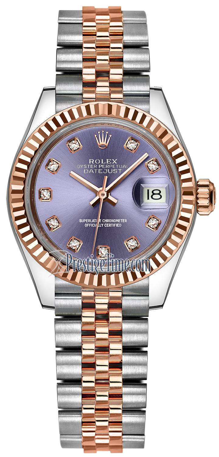 Rolex Lady-Datejust Rose Gold & Diamond 28mm Watch - buy at the