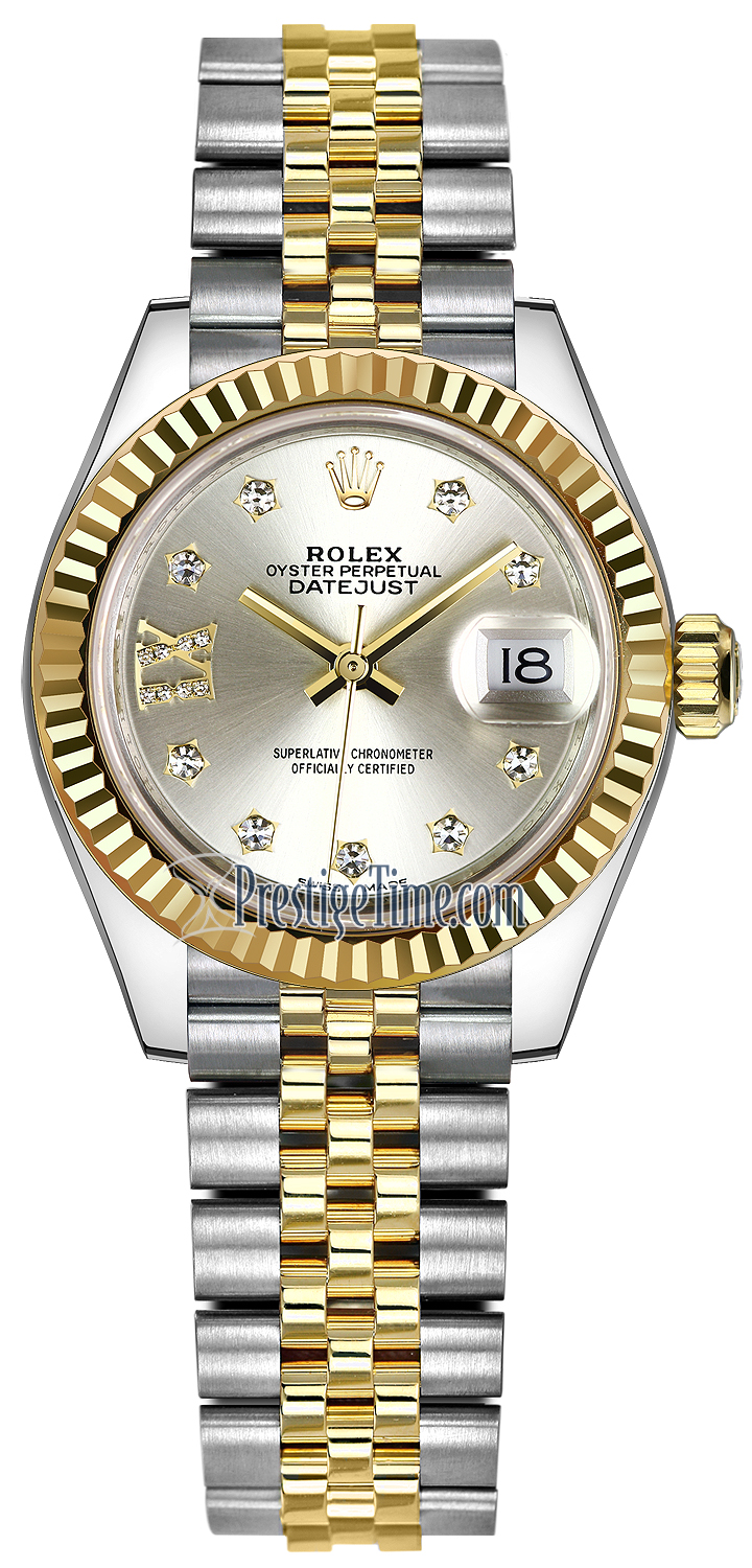 ladies rolex silver jubilee with diamonds
