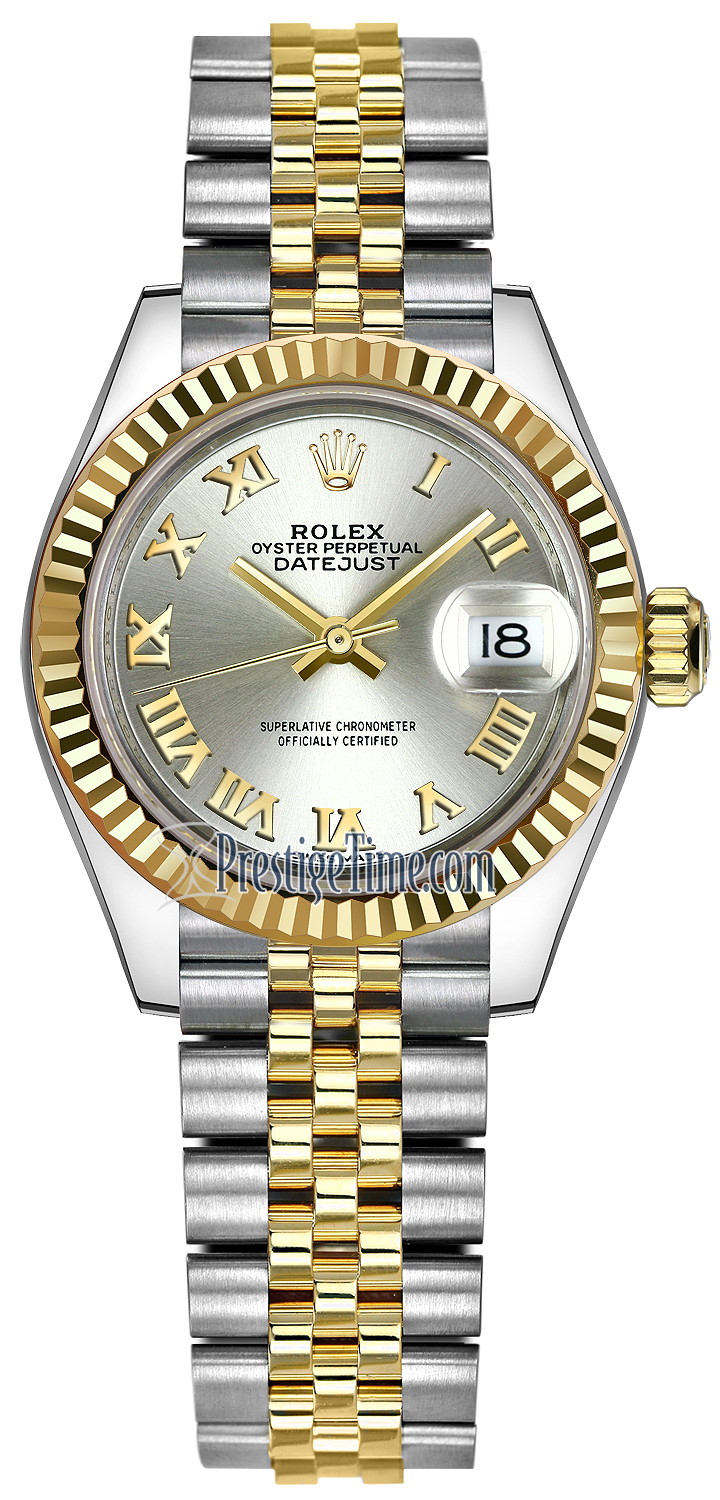 womens rolex silver and gold