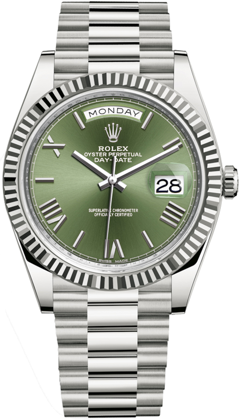 rolex white gold green dial