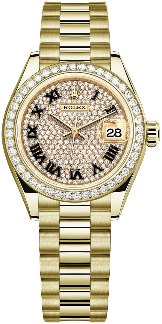 Rolex Lady Datejust 28mm Yellow Gold 279178 Champagne 17 Diamond President