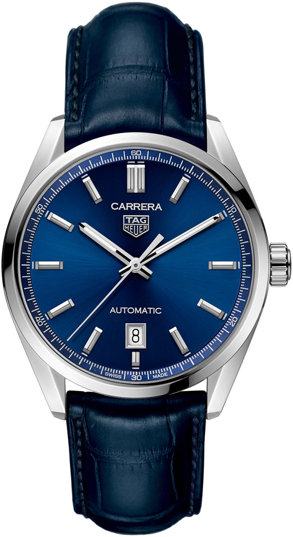 TAG HEUER Carrera Date 39MM AUTO Blue Leather Men's Watch WBN2112.FC6504, Fast & Free US Shipping