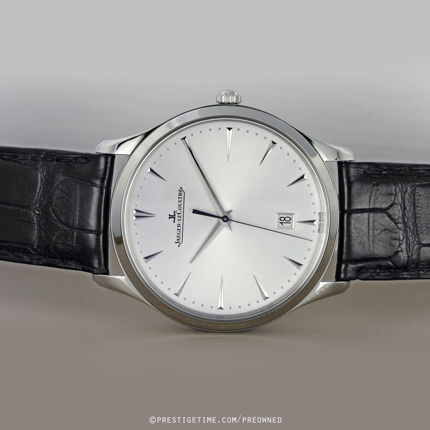 Pre-owned Jaeger LeCoultre Master Ultra Thin Date Automatic 40mm 1288420