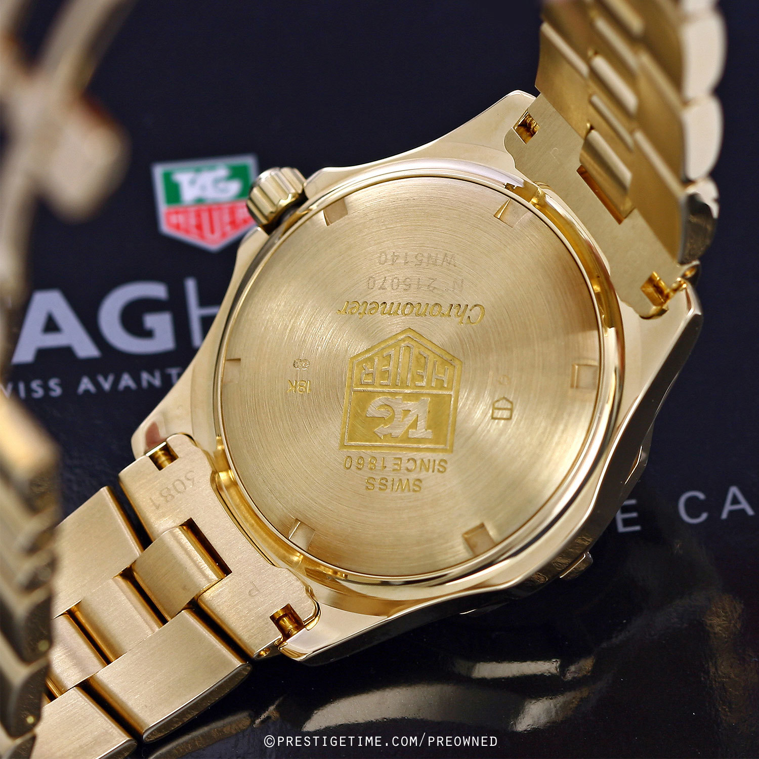 Men's TAG Heuer 38mm 2000 Solid 18K Yellow Gold Watch with Silver Dial and  Smooth Bezel. (Pre-Owned WN5140)