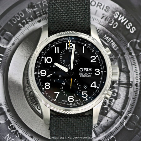 Pre-owned Oris Big Crown ProPilot Chronograph 44mm 01 774 7699 4134-07 5 22 15FC