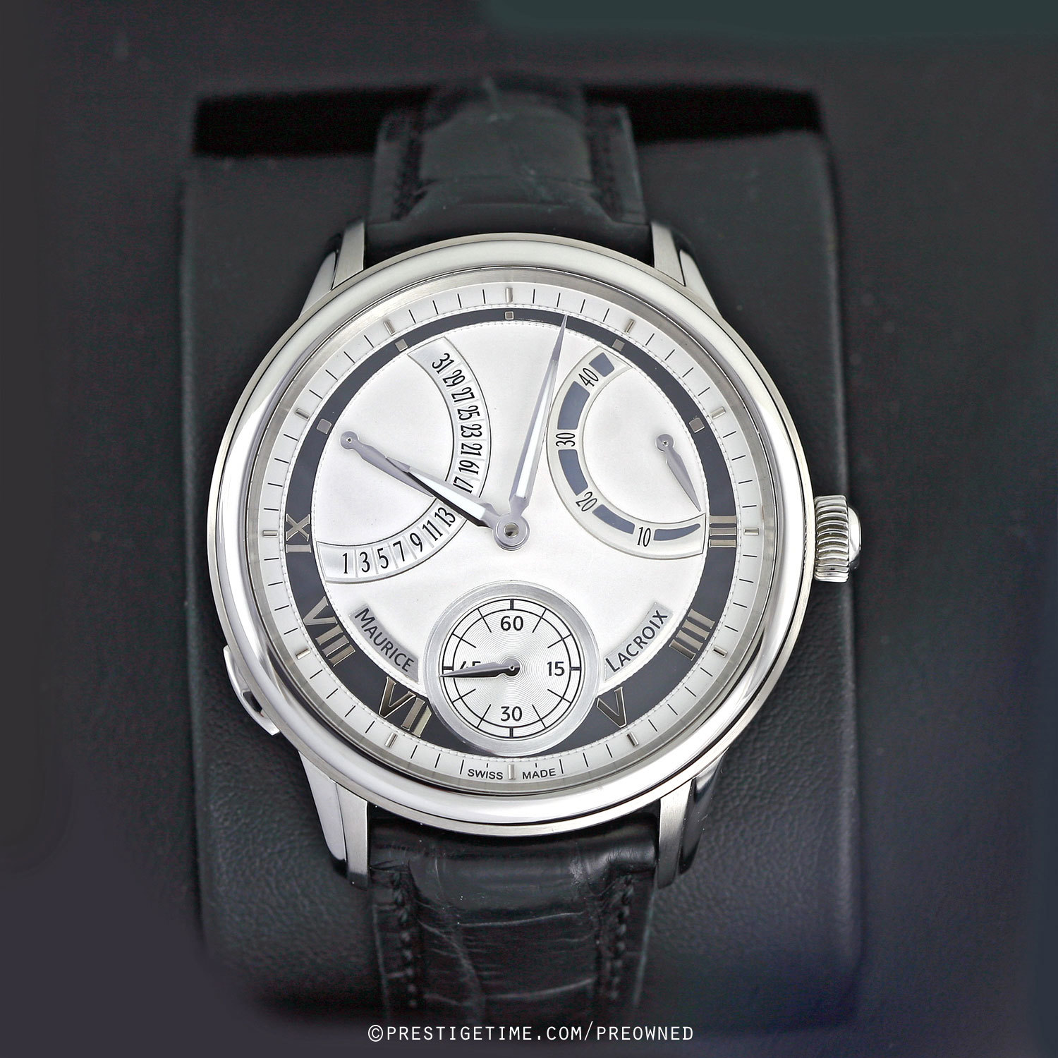 Pre-owned Maurice Lacroix Masterpiece Calendrier Retrograde mp7268