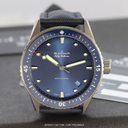 Pre-owned Blancpain Fifty Fathoms Bathyscaphe 43mm 5000-0240-o52a