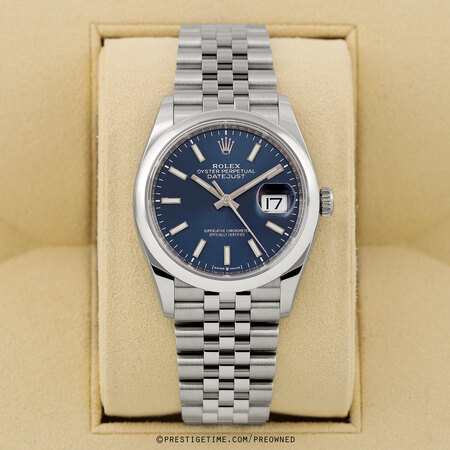 Pre-owned Rolex Datejust 36mm 126200 Blue