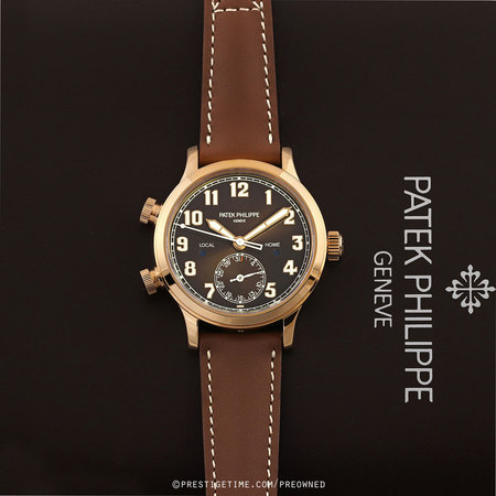 Pre-owned Patek Philippe Calatrava Pilot Travel Time 37.5mm 7234r-001