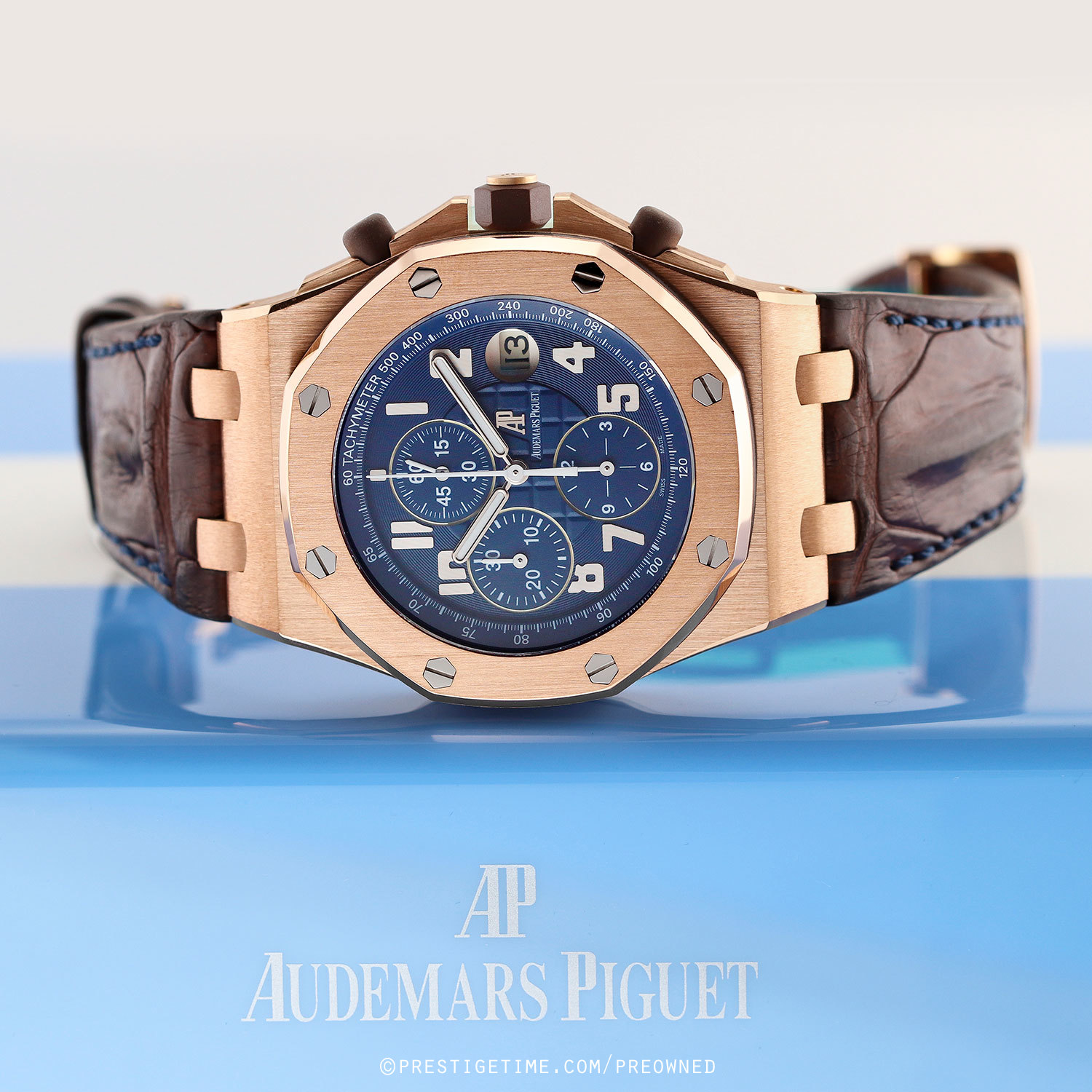 Audemars Piguet - Pre-owned Rose Gold Royal Oak Chronograph Blue
