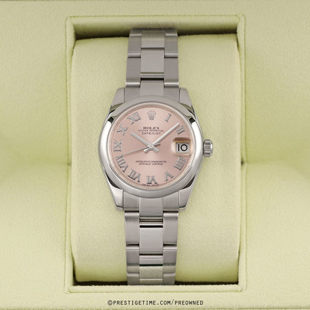 Pre-owned Rolex Datejust 31mm FACTORY SERVICED 178240 Pink Roman Oyster
