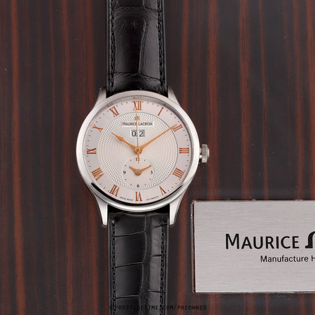 Pre-owned Maurice Lacroix Masterpiece Tradition Date GMT 40mm mp6707-ss001-111