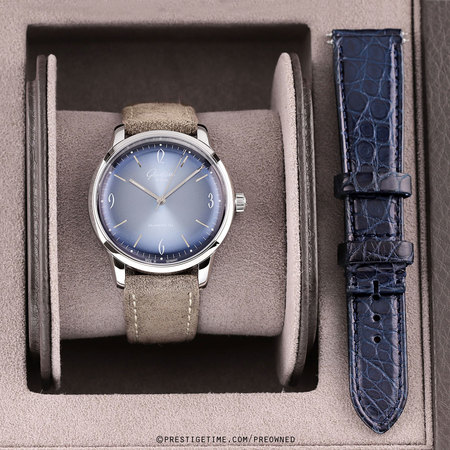 Pre-owned Glashutte Original Senator Sixties Glacier Blue 39mm Annual Edition 2020 1-39-52-14-02-04