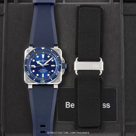 Pre-owned Bell & Ross BR03 Diver 42mm BR03A-D-BLU-ST/SRB