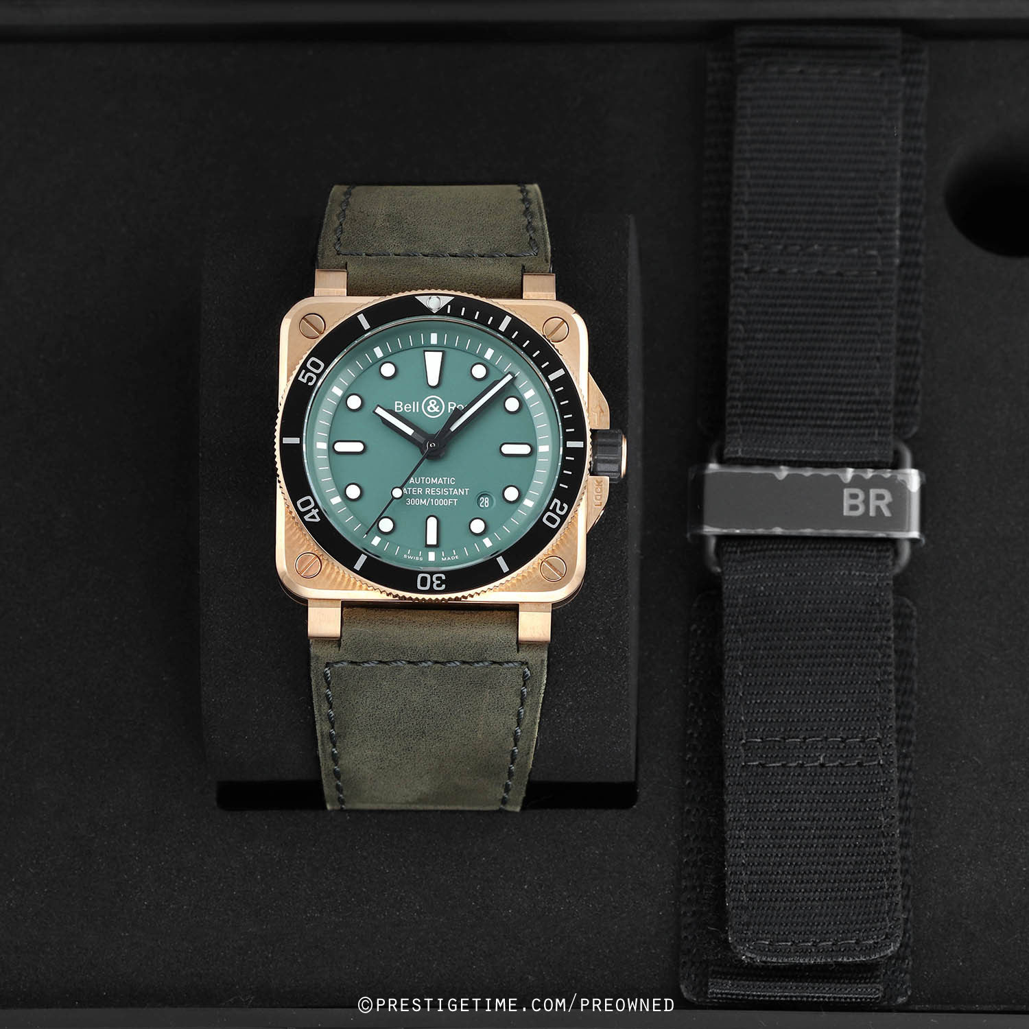 Preowned Bell & Ross BR0392-D-LT-BR/SRB