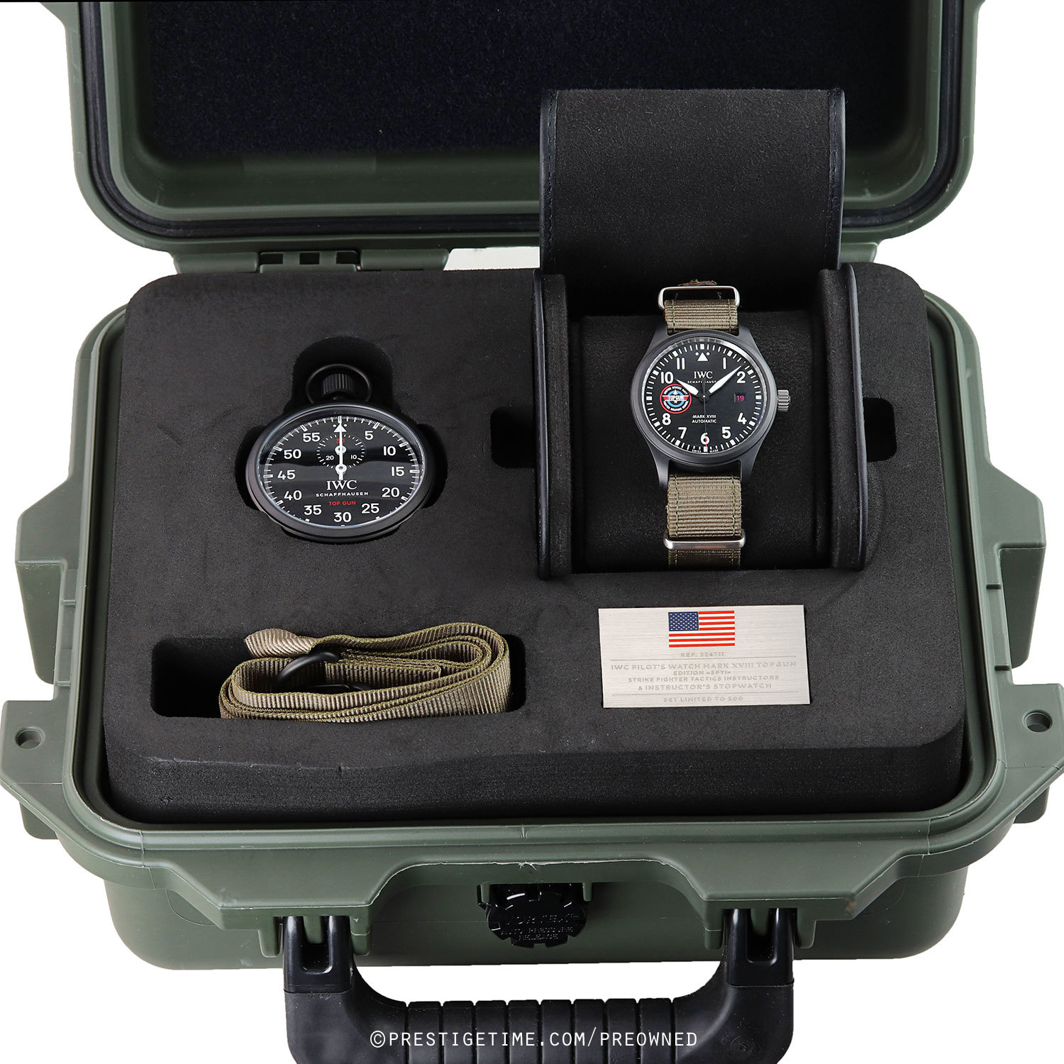 Pre-owned IWC Pilots Mark XVIII SFTI Top Gun Watch Stopwatch